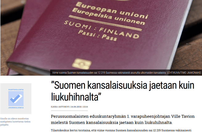 Suomen kansalaisuus Verkkouutiset